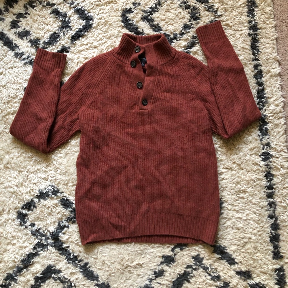 Eddie Bauer Mens Burnt Orange Button Up Sweater - excellent condition 🌟